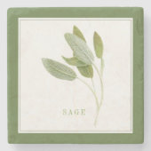 FRESH SAGE Marmersteen Onderzetter (+tekst) Groen (Voorkant)
