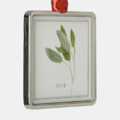 FRESH SAGE Premium Square Ornament (Rechts)