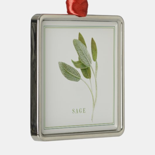 FRESH SAGE Premium Square Ornament (Rechts)