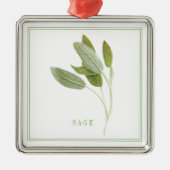 FRESH SAGE Premium Square Ornament (Voorkant)