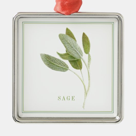 FRESH SAGE Premium Square Ornament (Voorkant)