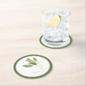 FRESH SAGE Ronde Papier Onderzetters (+tekst) Groe (Insitu)