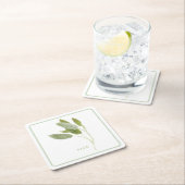 FRESH SAGE Square Paper Onderzetters (+tekst) (Insitu)