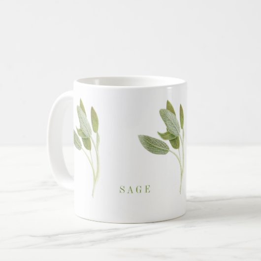 FRESH SAGE Witte Mok (Voorkant links)