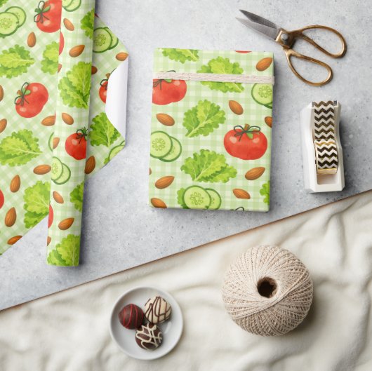 Fresh Salad Vegetable Pattern Cadeaupapier (Crafts)