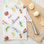 Fresh Seafood Delights Custom Theedoek (Quarter Fold)