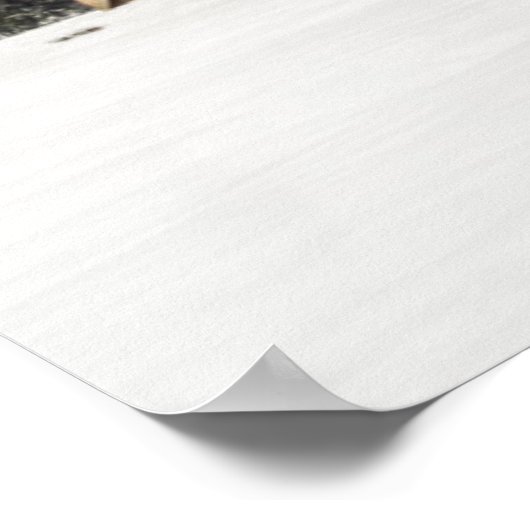 Fresh snow on red barn poster (Hoek)