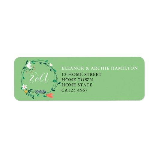 Fresh Spring Floral Garland Address Label (Voorkant)