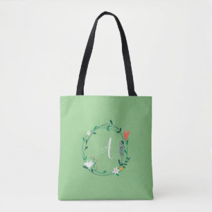 Fresh Spring Floral Garland gepersonaliseerd Tote Bag