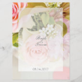 Fresh Spring Flower Bouquet bewerkbaar huwelijksme Menu (Achterkant)