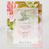 Fresh Spring Flower Bouquet bewerkbaar huwelijksme Menu (Voorkant / Achterkant)