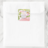 Fresh Spring Flower Bouquet editable bruiloft-dank Vierkante Sticker (Tas)