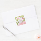 Fresh Spring Flower Bouquet editable bruiloft-dank Vierkante Sticker (Envelop)