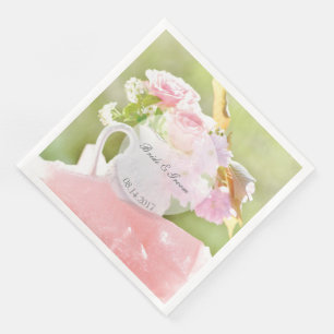 Fresh Spring Flower Bouquet editable bruiloft Servetten