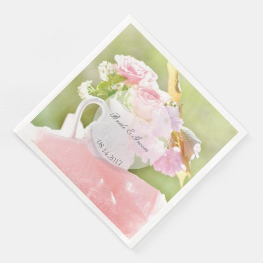 Fresh Spring Flower Bouquet editable bruiloft Servetten (Hoek)