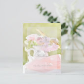 Fresh Spring Flower Bouquet Wedding Aankondigingskaart (Staand voorkant)