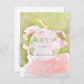 Fresh Spring Flower Bouquet Wedding RSVP Uitnodiging Briefkaart (Voorkant / Achterkant)