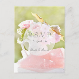 Fresh Spring Flower Bouquet Wedding RSVP Uitnodiging Briefkaart