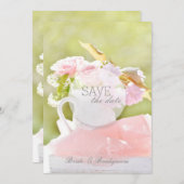 Fresh Spring Flower Bouquet Wedding Save The Date (Voorkant / Achterkant)
