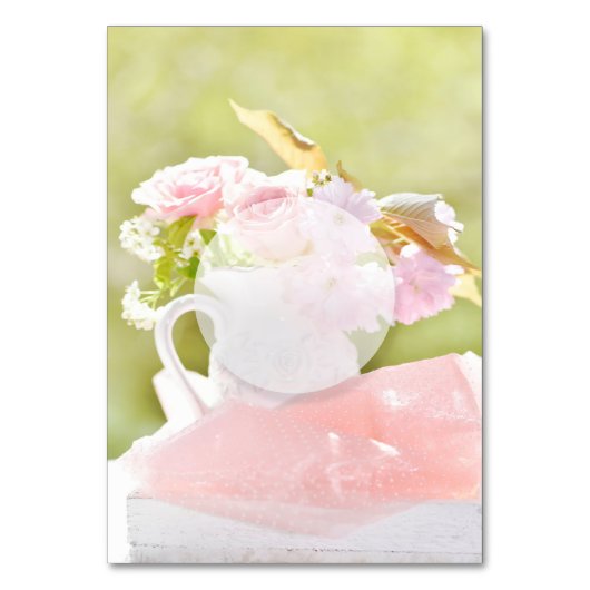 Fresh Spring Flower Bouquet Wedding Table Number Kaart (Achterkant)