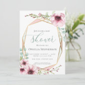 Fresh Spring Flowers and Foliage Baby shower Kaart (Staand voorkant)