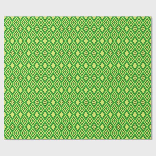 Fresh spring green modern diamond pattern cadeaupapier (Vlak)