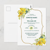 Fresh Spring Yellow Floral Golden Bouquet Wedding Briefkaart (Voorkant / Achterkant)