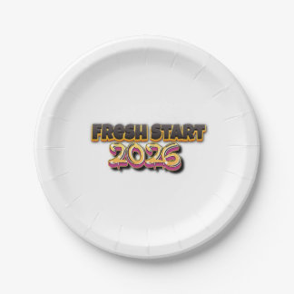 Fresh Start 2026 – Minimalistisch Modern Bordontwe Papieren Bordje