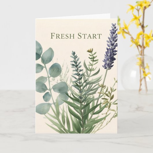 Fresh Start – Botanical Spring Greeting Card Kaart (Gele Bloem)
