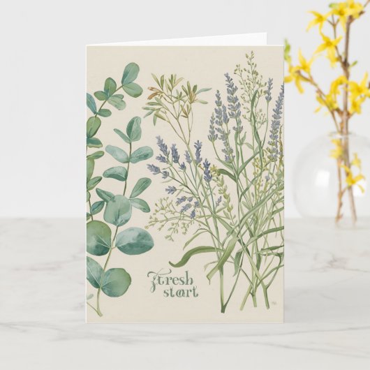 Fresh Start – Botanical Spring Greeting Card Kaart (Gele Bloem)