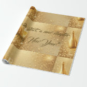 Fresh Start New Chapter Midnight Gold Champagne Cadeaupapier (Uitgerold)