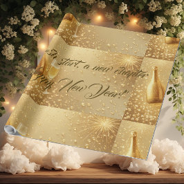 Fresh Start New Chapter Midnight Gold Champagne Cadeaupapier