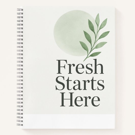 Fresh Starts Here Minimalist Wellness Notebook Notitieboek (Voorkant)