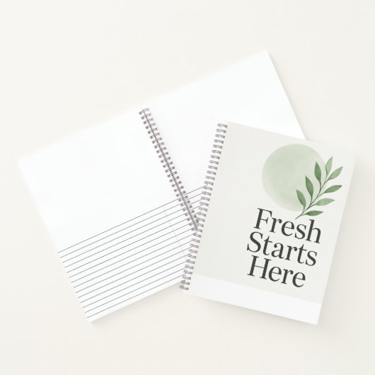 Fresh Starts Here Minimalist Wellness Notebook Notitieboek (Binnen)