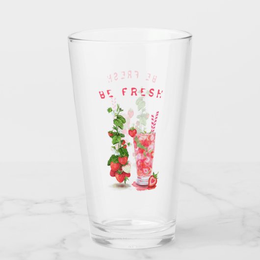 Fresh Strawberry Cool Drink Glass Glas (Achterkant)