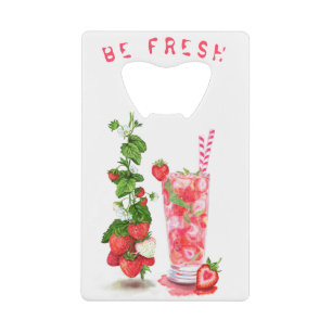 Fresh Strawberry Drink Bottle Opener - Aangepaste Creditkaart Flessenopener