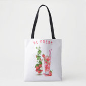 Fresh Strawberry Drink Canvas tas - aangepaste tek (Voorkant)