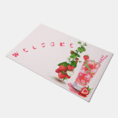 Fresh Strawberry Drink Deurmat Tekst Welkom (Schuin)