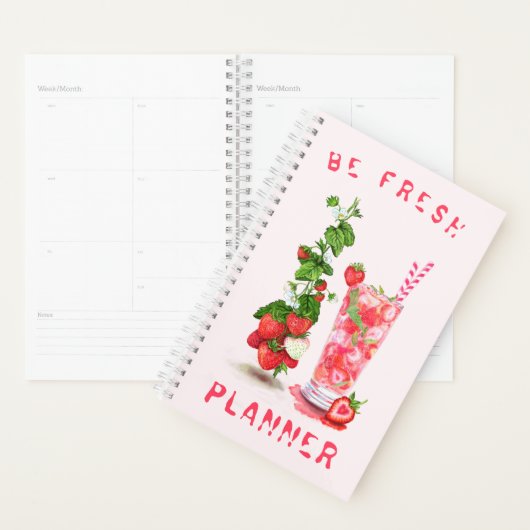 Fresh Strawberry Drink Planner - aangepaste tekst (Display)