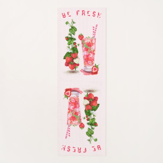 Fresh Strawberry Drink Yoga Mat - Aangepaste tekst (Voorkant)