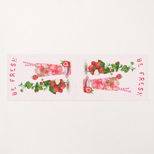 Fresh Strawberry Drink Yoga Mat - Aangepaste tekst (Voorkant (horizontaal))