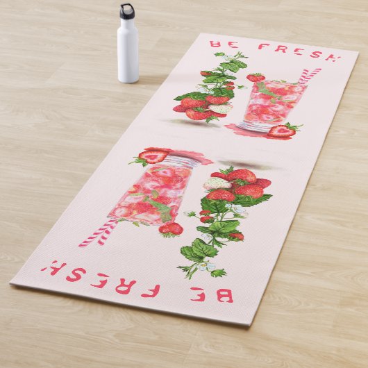 Fresh Strawberry Drink Yoga Mat - Aangepaste tekst (In situ)