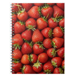 Fresh Strawberry Fields Repeating Pattern Notitieboek