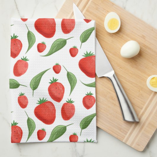 Fresh Strawberry Pattern Kitchen Towel Theedoek (Quarter Fold)