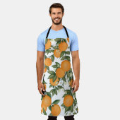 Fresh Summer Botanical Citrus Oranje Tangerine Schort (Gedragen)