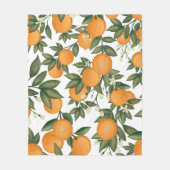 Fresh Summer Citrus Sinaasappels Greenery Fleece Deken (Voorkant)
