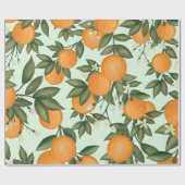 Fresh Summer Sinaasappels Botanical Citrus Greener Cadeaupapier (Vlak)