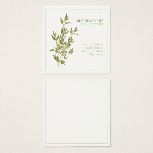 FRESH THYME 2,5 vierkant Visitekaartje (Voorkant /achterkant)