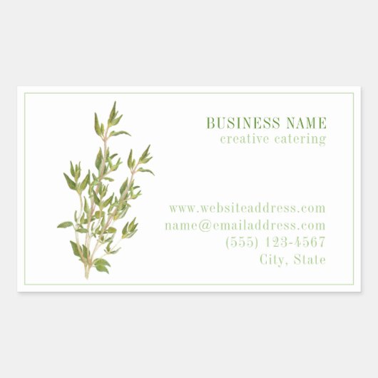 FRESH THYME Biz ID Rechthoek Stickers (Voorkant)