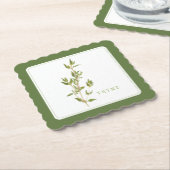 FRESH THYME Scalloped Square Onderzetter (+tekst)  (Gebogen)
